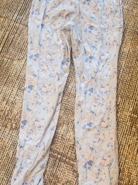 LoveShackFancy Blue and Cream Floral Leggings